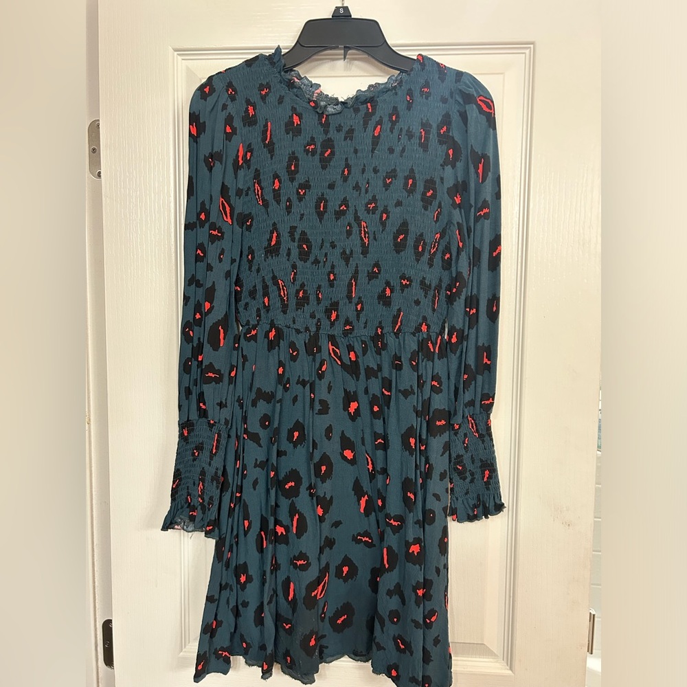 SHEIN small cheetah blue and pink dress